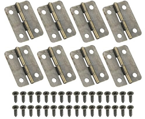 PATIKIL Pequeñas Bisagras de Espiga de 1 Pulgada Paquete de 8 Bisagras Mini para Joyeros con Tornillos para Cajas de Joyería Gabinetes Cajones Y Puertas Marrón