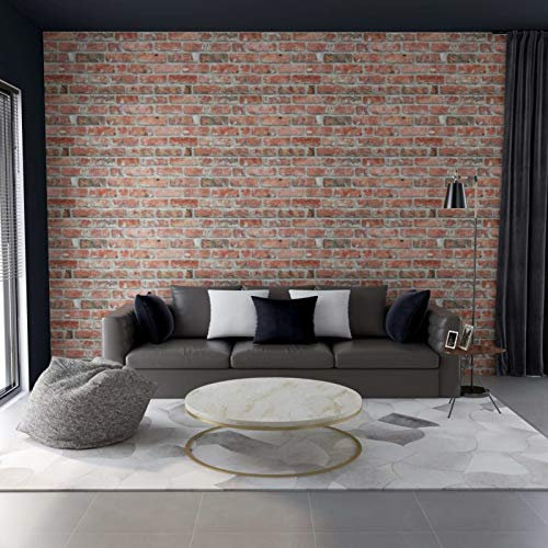 Rantry 3D-Wandpaneele mit rotem Backstein-Design, 11 Stück, EPS, Gartenmöbel für den Außenbereich