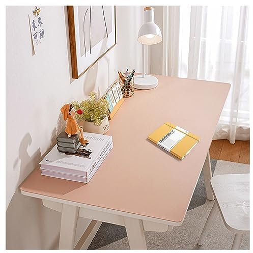 Grand sous-main de bureau en cuir rose imperméable avec bloc-notes 60 x 140 cm