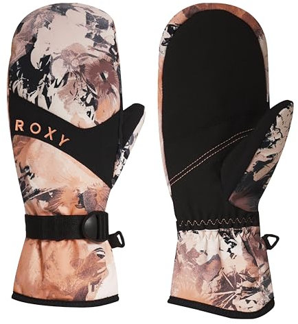 Roxy Jetty Snowboard-Fäustlinge für Damen, wasserdicht, Wärmedämmung, verstellbare Handgelenkschlaufen, Peachy Pink Dreamy Picture, Large