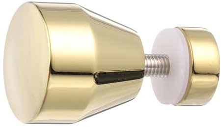 sourcing map Glass Door Handles, Round Sliding Shower Doors Knob Single Side Pull Handles with Screw Hardware Replacement Parts for 6-18mm Bathroom Glass Door(Gold,Conical Type)