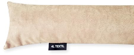 4L Textil Zugluftstopper beige Durchzugstopper Windstopper für Türen und Fenster Luftzugstopper für Tür Türschlange Türrolle 70 cm 80 cm 90 cm 100 cm 150 cm (Samt 04, 100 cm)