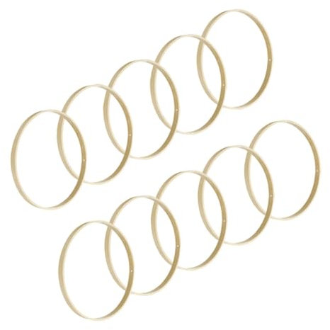 Zerodeko 10 Stück Bambusringe zum Basteln Nicht Verformbar und Verschleißfest Natural Look Bambusring für Traumfänger und Selbstgemacht Hochzeitsdekoration 7,8 Zoll