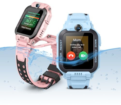 imoo Z7 Smartwatch Kinder, 4G Smartwatch Kinder mit SIM Karte, Smart Watch Kinder mit HD Video- und Sprachanruf, GPS Uhr Kinder mit Ortung, 4 Sportmodi, Wasserdichtigkeit IPX8 (Blau, Z7)