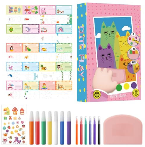 DAWRIS Rainbow Scratch Art Paint Kit for Kids, Boys and Girls with Postcard Art Paper