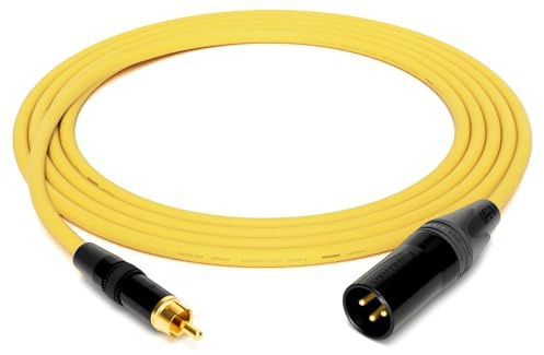 enoaudio Mogami 2534 Quad Profesional de Estudio Cable | Neutrik Oro Cinch RCA - XLR macho | HiFi, Amarillo, 0,5 m