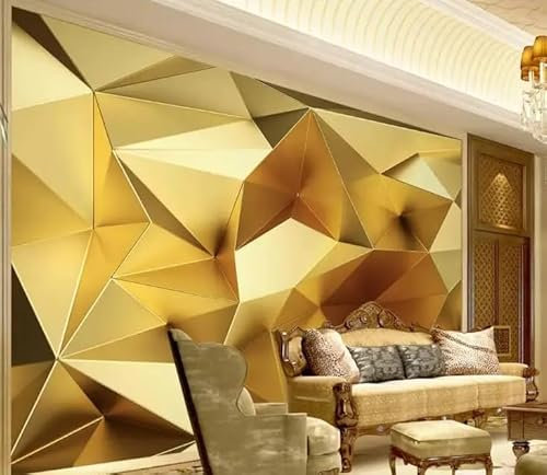 siuayosdj Papier peint géométrique doré 3D, 3D, 300x210cm