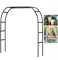 Pergolato da giardino in metallo nero per piante rampicanti extra alto arco da sposa pergola traliccio per uva rampicante robusto arco con basi (colore: nero Dimensioni: 350 x 220 cm)