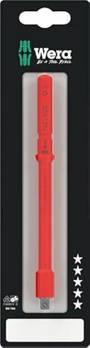 Wera 05073702001 Kraftform Kompakt A VDE 712 i SB Adapterklinge, isoliert, für 1/4 Steckschlüsseleinsätze, 1/4 x 154 mm