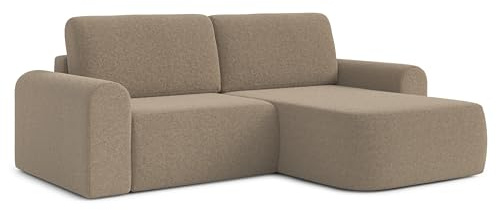 AXLIVING Sofa 250 cm Breit mit Schlaffunktion Otterton in Braun - R