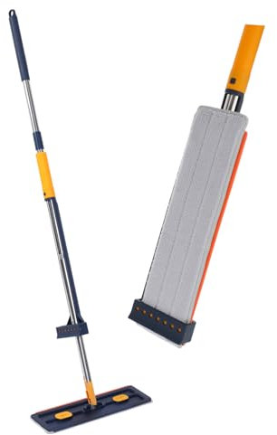 CIYODO Fregona Plana Trapeador Sin Lavado para Pisos Multifuncional Almohadillas Reemplazables para Limpieza De Baños y Cocinas Color Azul