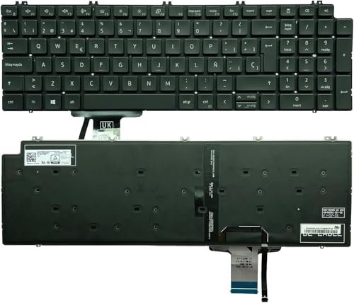 Teclado de portátil para for DELL Precision 7750 7550 7670 7760 7560 0MH69P NSK-QSABC PK132V71B21 Diseño en español con retroiluminación