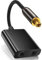 Jeenuuder Divisor de Cable de Fibra Óptica Convertidor Toslink 2 en 1 para HDTV DVD Amplificador de Barra de Sonido de TV Digital, Puerto Chapado en