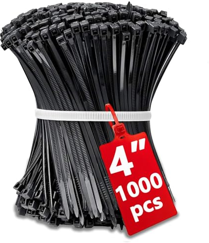 1000pcs Collier Serrage Plastique 100mm x 2mm Colliers Rilsan Noir Petit, Serflex Grande Longueur Attache Court Cable Serre-Câbles Résistants Aux UV pour Extérieur