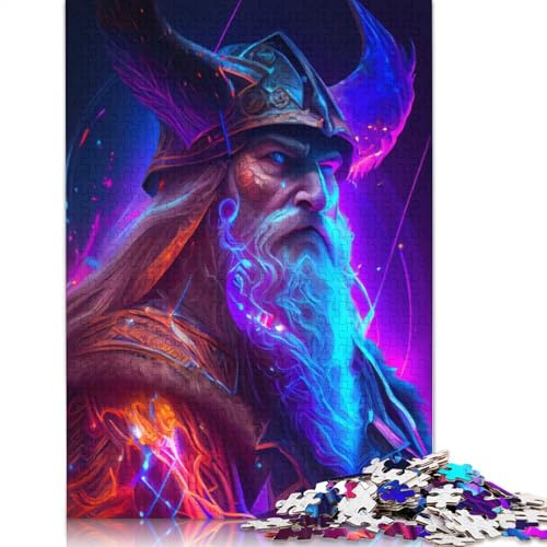 1000-teiliges Puzzle für Erwachsene, Standard-Puzzle, Odin, nordische Mythologie, Familiendekoration, pädagogisches Spielzeug, Spiel, 1000 Teile (75 x 50 cm)