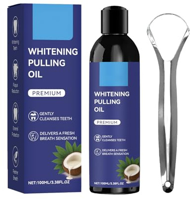 KOAHDE Natürliche Kokosöl Mundspülung,Kokosöl Mundspülung für Zähne,100ML,1PC,Zungenschaber und Zahnbürste für Frischen Atem und Gesünderes Zahnfleisch