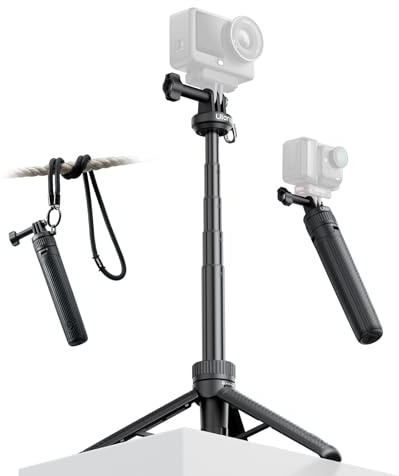Ulanzi MT92 Selfie Stick Stativ Kompatibel mit GoPro, 2-in-1-Reise Action Kamera Selfie Stick mit ausziehbarem Griff, Mini Stativ für DJI Osmo Action 6/5 Pro/4/3