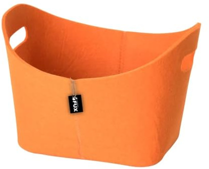 Allzweckkorb Filz oval orange mit Griffen vielseitig 30x22cm