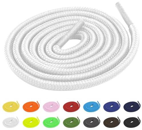 TBOC Lacci Laccetti Stringhe [Tondi] Laccio [90-100-120-140-150 cm] Scarpe Sneakers Scarponi Stivali | Compatibile con Alexander Mcqueen Nike Air Force Jordan Dr Martens Adidas Converse Vans