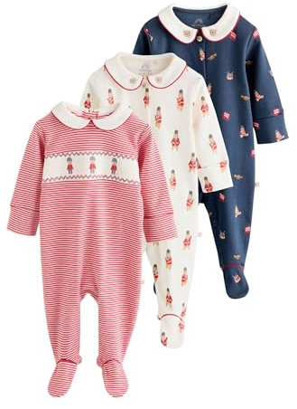 NEXT Baby Jungen Bestickte Schlafanzüge, 3er-Pack