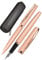 Online Schreib-Set Eleganza Diamond Rosegold - enthält Kugelschreiber, Füller, Echt-Lederetui - 3-teilig I in Geschenkbox