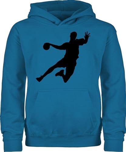 Kinder Hoodie Jungen Mädchen - Sport Kleidung - Handballer I Geschenk Handballer I Handball Geschenke - 152 (12/13 Jahre) - Himmelblau - baumwollpullover hoody 25. geburtstag wm reitpullover