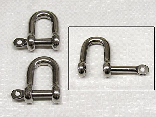 D Shackles with Captive Pin 5MM X2 (316 Stainless Steel Marine Rigging Dee)
