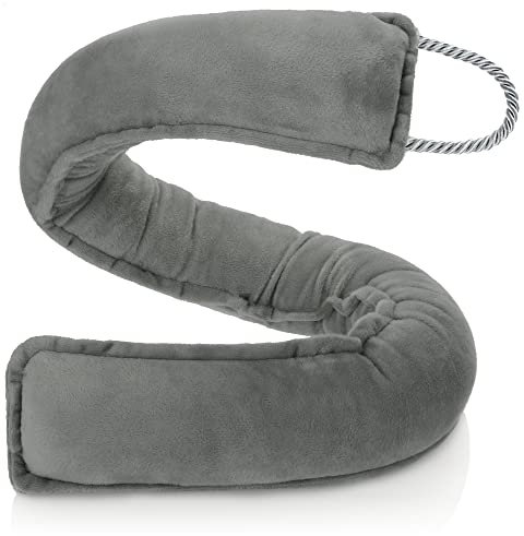 com-four® Cojín para Puertas y Ventanas - Protección Eficaz contra Corrientes de Aire y Ruido - Burlete Pesado - Tope Aislante de Microfibra (Gris Oscuro)