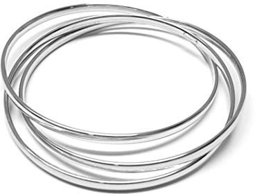 Linea Italia Gioielli - Bracciale Da Donna In Argento 925 con Tre Cerchi Rigidi Intrecciati - Made in Italy certificato