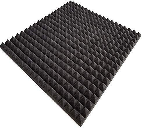 mail2mail Pyramiden-Schaumstoff-Daemmung-platten Dämmung Schaumstoff Akustik Flammhemend PC ca.100 x 50 x 3 cm Anthrazit / Schwarz