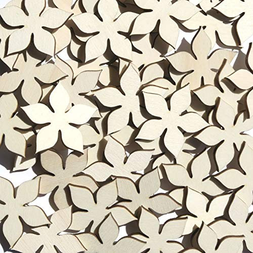 Holz Blumen Enzian - 1-10cm Streudeko Basteln Deko Tischdeko, Größe:Blumen 10cm, Pack mit:10 Stück