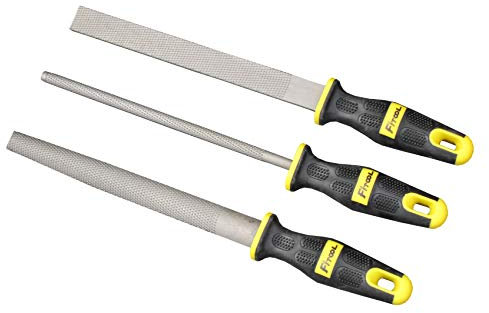 Lima per raspa legno da 8 pollici, 3 pezzi, mezzo giro tondo, taglio medio grossa, per legno, pelle, metalli teneri, plastica morbida, raspa manuale 3 pacchi