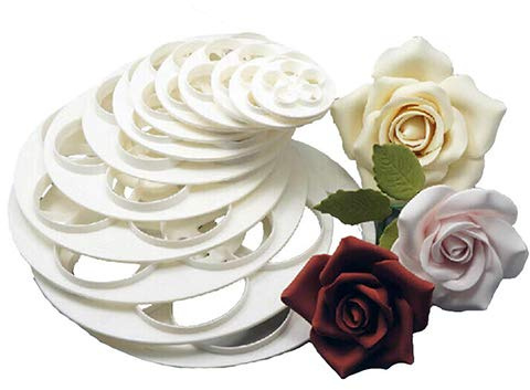 Brüssel08 6 Stück Kreative Kuchen Zuckerguss Rose Blume Modellierform Ausstechform Fondant Ausstechformen Plätzchen Ausstecher für Cupcake Cake Topper Dekoration Hochzeit Party Backen Werkzeuge, m