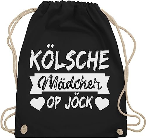 Turnbeutel Rucksack - & Fasching - Taschen - Kölsche Mädcher op Jöck I Köln Karneval I - Unisize - Schwarz - geschenk karnevalsbeutel faschings koeln beutel mädche karnevalstasche karnevals