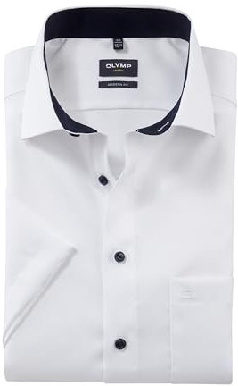 OLYMP Herren Oberhemd Langarm Luxor,Natté,modern fit,Global Kent,Weiss 00,39