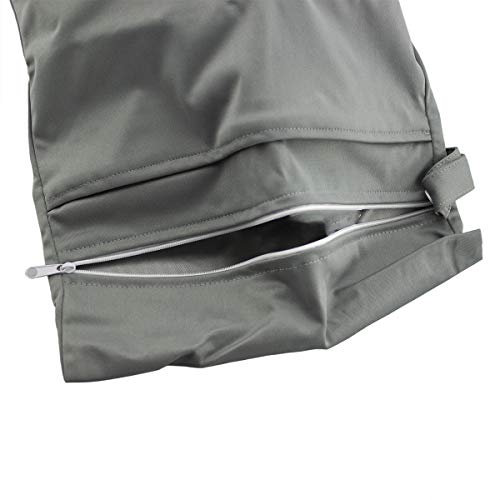 caseroxx Windeltasche/Wet Bag/Wickel Tasche mit Reißverschluss Premium 2-Pocket, Baby Strand- Badetasche grau