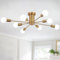 ASHUAQI Ceiling Lights Living Room, 8 Lights E27 Socket Gold Ceiling Lights, Semi Flush Mount Sputnik Ceiling Light, Modern Chandeliers Ceiling Light for Kitchen, Bedroom, Dining Room, Hallway