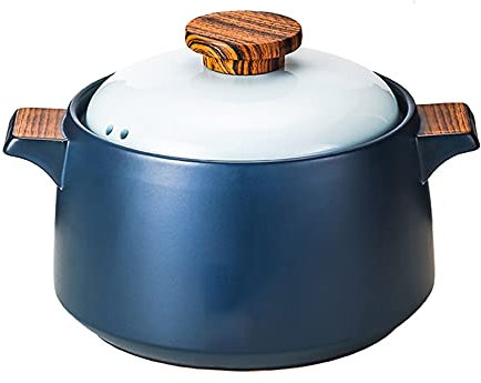 WFENG Emaillée Mijoteuse,Conduction Thermique Rapide/Stockage Thermique Long,Bonne Résistance à la Chaleur,Sain et Sûr/bleu / 3l