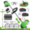 Decespugliatore a Batteria 3 in 1 Multifunzione Elettrico Tagliabordi con Weeder Manuale Tagliaerba Testata Regolabile e Maniglia Telescopica per Giardino, Prato Inglese, Terreni Agricoli,21V Green