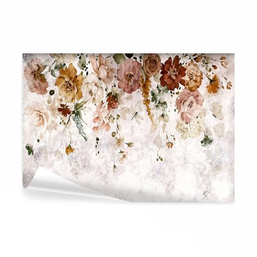 decomonkey - Papier Peint Panoramique Fleurs 450x315 cm - Décoration murale moderne – Tapisserie décorative pour chambre salon - Fleurs colorées plantes nature