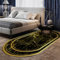 makeups1 Klassischer Orientteppich, Kurzflor Waschbarer Anti-Rutsch Ornamente Muster Teppich, Schwarzes Gold-Marmor-Texturmuster, 120 x 160 cm