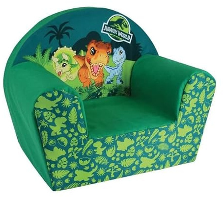 FUN HOUSE Jurassic World Dinosaurier Clubsessel - B.52 x T.33 x H.42 cm - Für Kinder Garantiert französischer Ursprung
