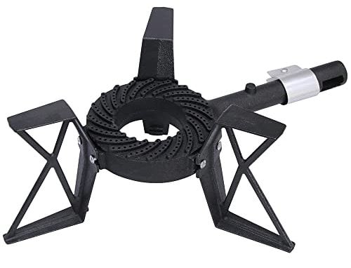 Melko Réchaud à gaz de camping - 3 pieds - 6,5 kW - En fonte et acier - Pour le camping et l'extérieur