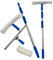Aggloz | Window Cleaning Kit | Professional Window Cleaning Equipment | 130cm Extendable Window Cleaning Pole & Squeegee | Aluminium Pole for High Windows | Telescopic | Easy to Use