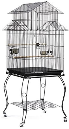 SUNESA Vogelvoliere vogelkäfige Vogelkäfigzubehör Vogelhaus Outdoor Große Birdcage Cashatoo Kanarische Papagei-Macaw Cage mit 4 Rollen Vogelhaus