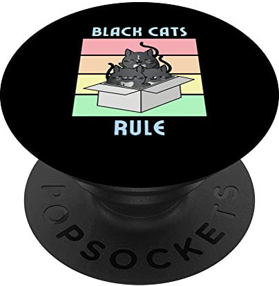 Black Cats Rule – niedliche Smoking-Katzen in Box Cozy Mystery PopSockets mit austauschbarem PopGrip