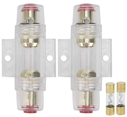 2 Stück Car Audio AGU Sicherungshalter, Car Audio Sicherungskasten W 60A 80A Sicherungen Sicherungshalter für 4 6 8 Gauge Draht 12-24V