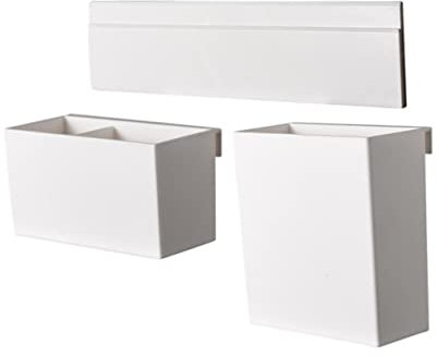 Operitacx 1 Jeu Boîte De Rangement pour Stylo Porte-Crayon Suspendu pour Mur Porte-Stylo Et Gomme Pot à Brosses Suspendu Au Mur Pot à Crayon Aimanté Tableau Blanc Mural Bureau Plastique Bord