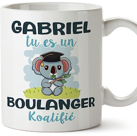 Mugffins Tasses Personnalisables pour BOULANGER homme - En Français - Cadeau Personalisé- Koalifies Personalisés - 11 oz / 330 ml