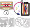GLOBLELAND Altmodische Klebeband-Stanzformen Für Kartenherstellung, Kopfhörer, Karbonstahl, Prägeschablonen, Vorlage Für Dekorative Prägung, Papier, Karten, DIY, Album, Basteln